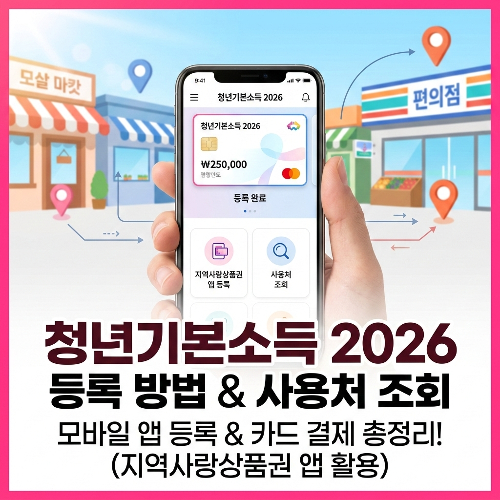 청년기본소득 2026 등록 방법 및 사용처 가맹점 조회
