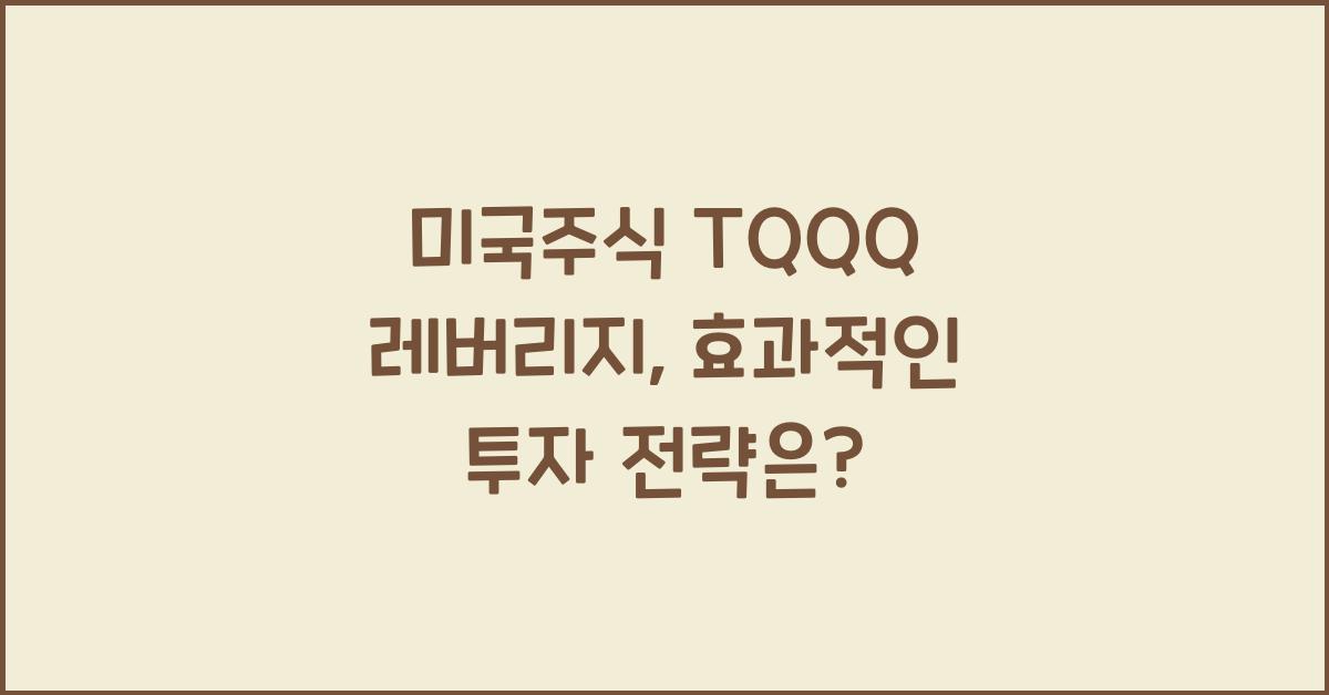 미국주식 TQQQ 레버리지