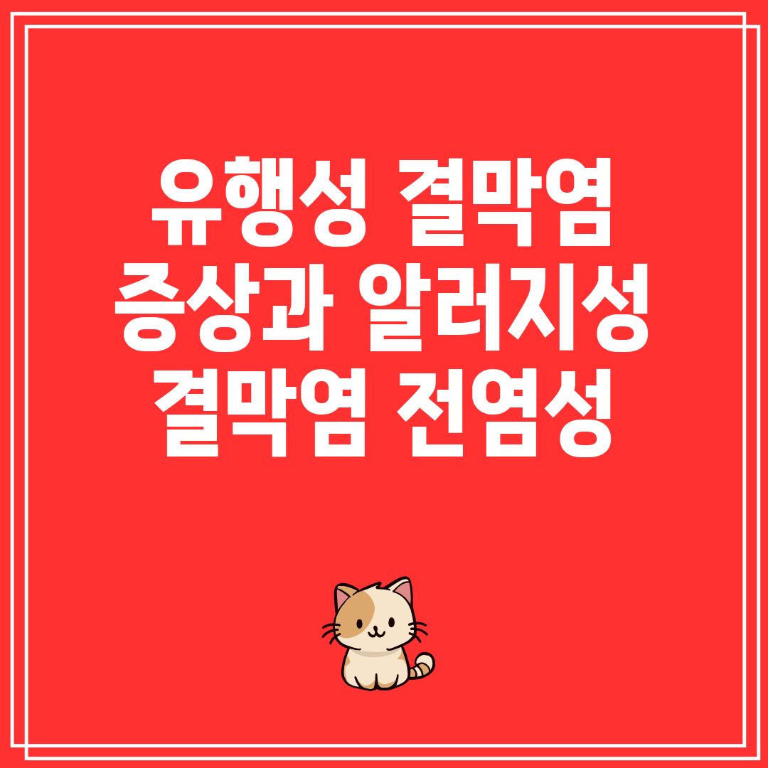 유행성 결막염 증상과 알러지성 결막염 전염성