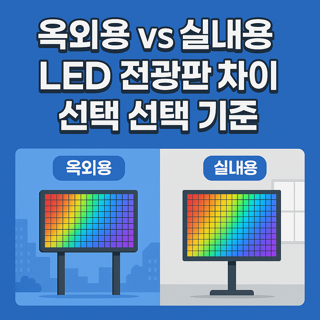 옥외용 vs 실내용 LED 전광판 차이와 선택 기준
