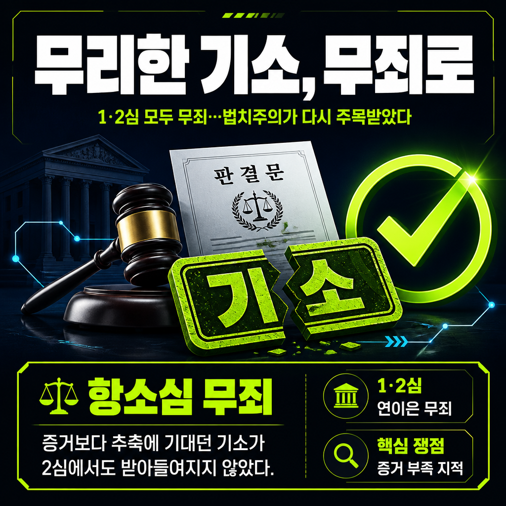무리한 기소, 무죄로