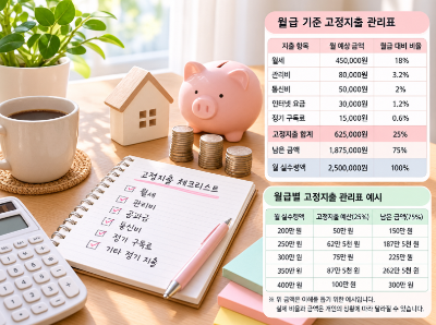 매달 나가는 고정지출 종류와 생활비 관리하는 방법