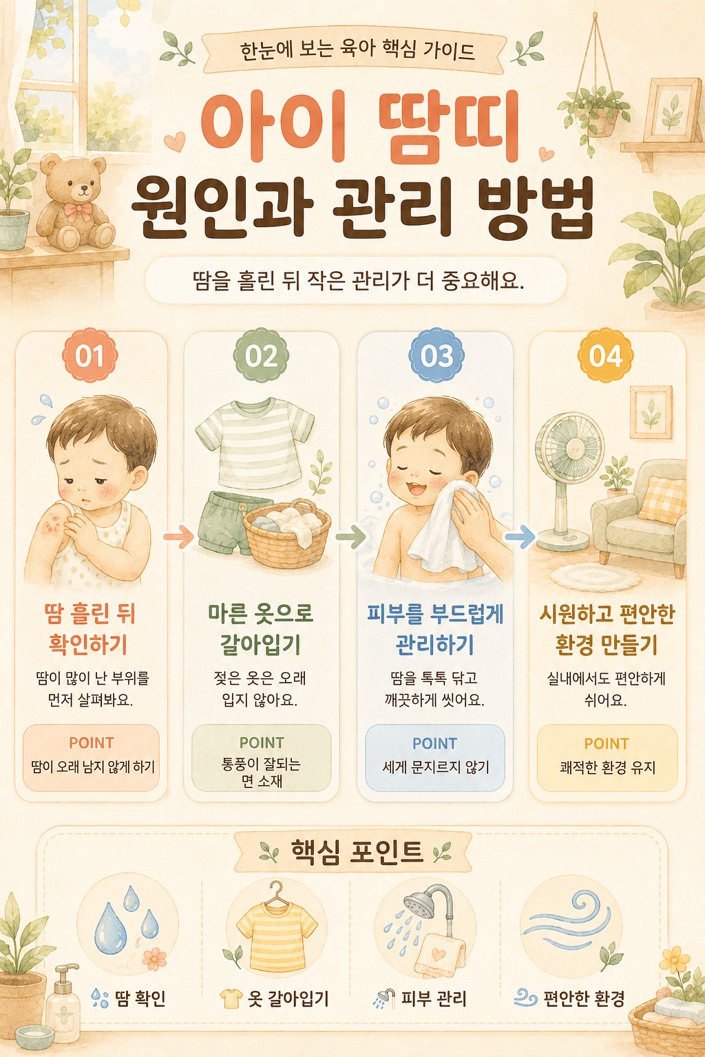 아이땀띠 원인과 관리