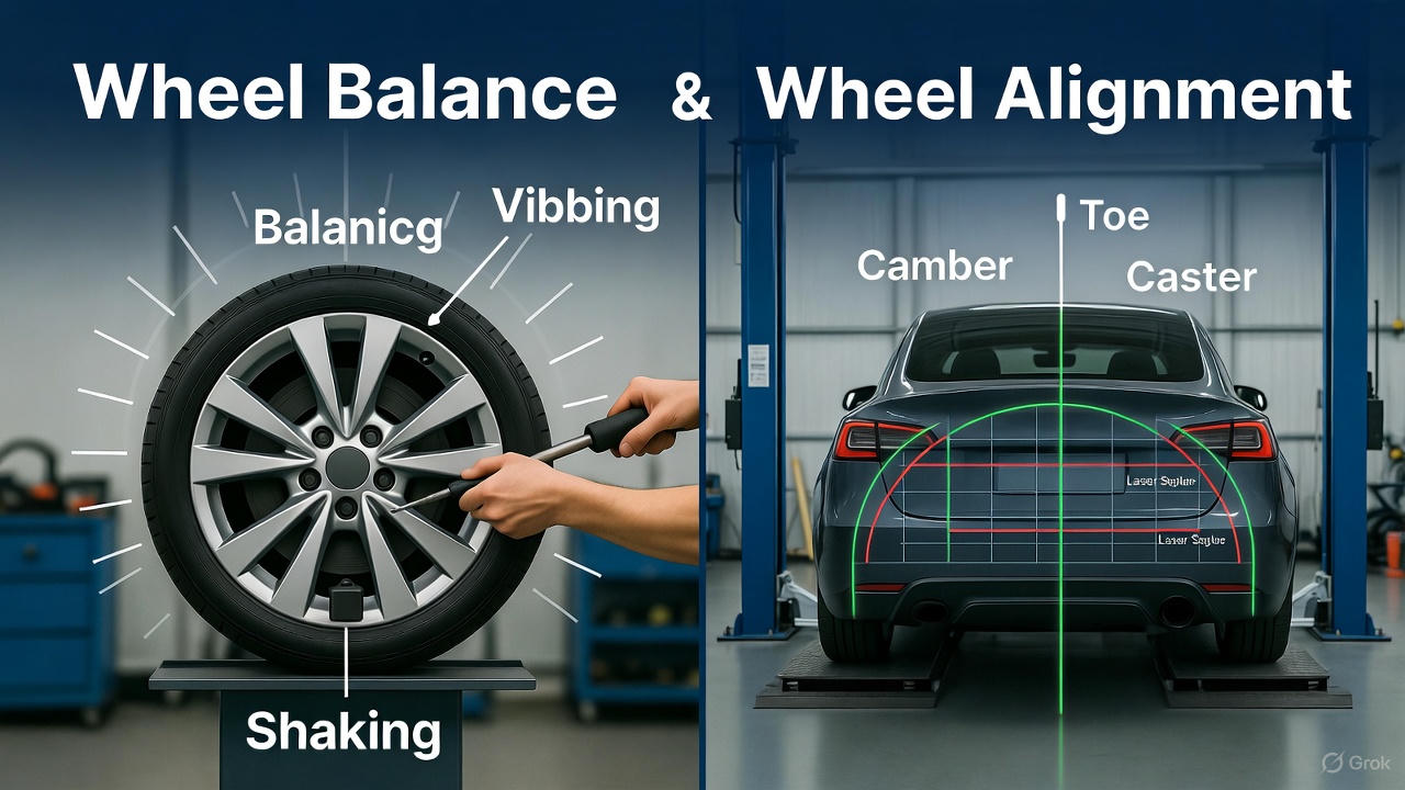 자동차 휠 얼라이먼트 vs 휠 밸런스 관련 사진