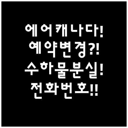 에어캐나다 예약 변경과 수하물 분실 ..