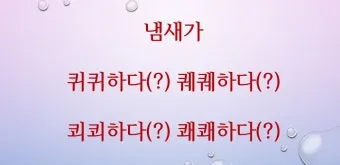 쾨쾨하다 쾌쾌하다 퀘퀘하다 맞춤법 사용 예문_15