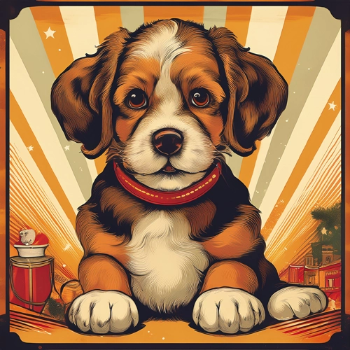 강아지 쇼 빈티지 스타일 포스터