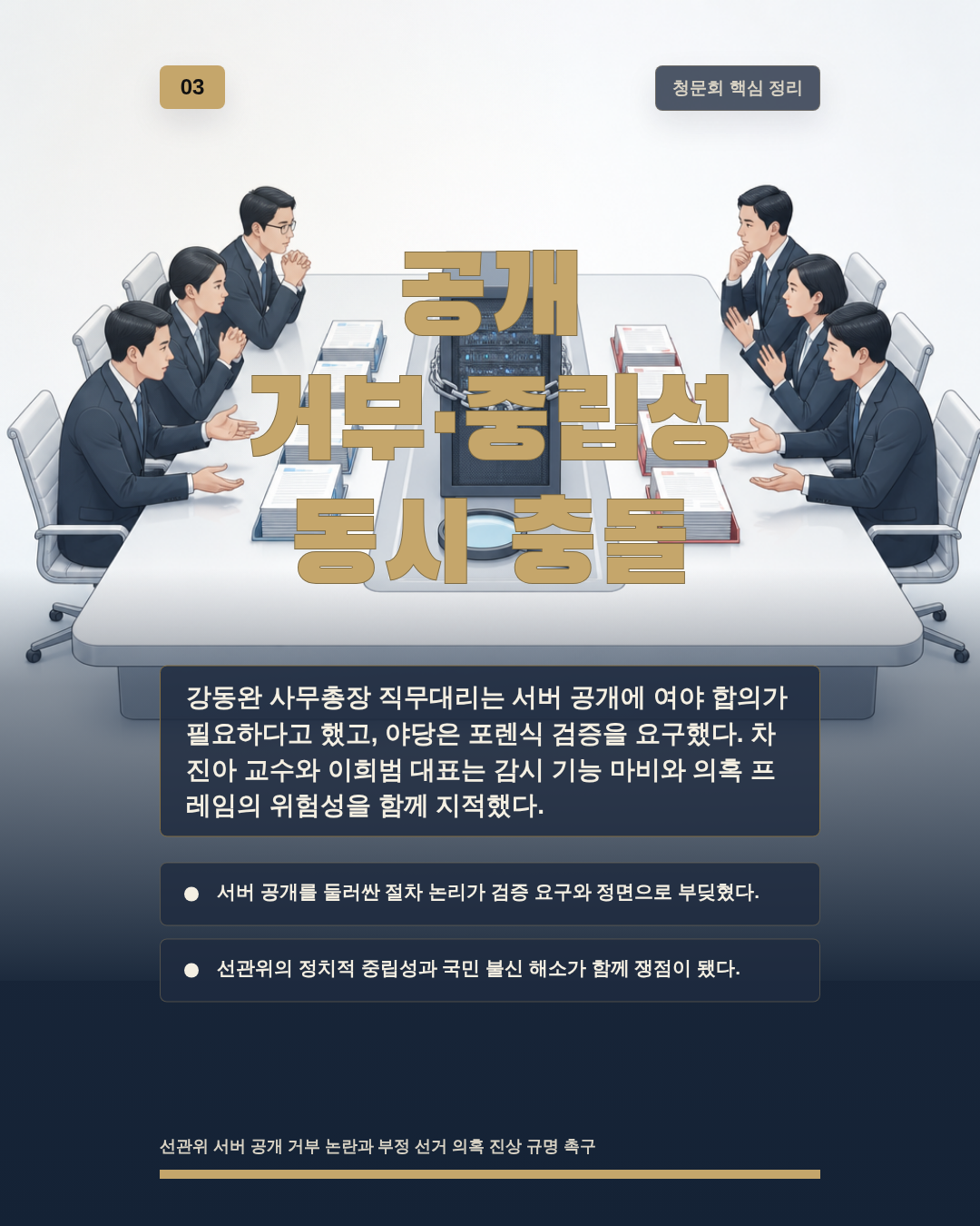 공개 거부·중립성 동시 충돌