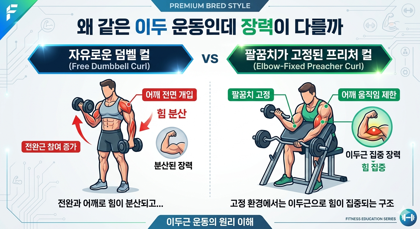 왜 같은 이두 운동인데 장력이 다를까