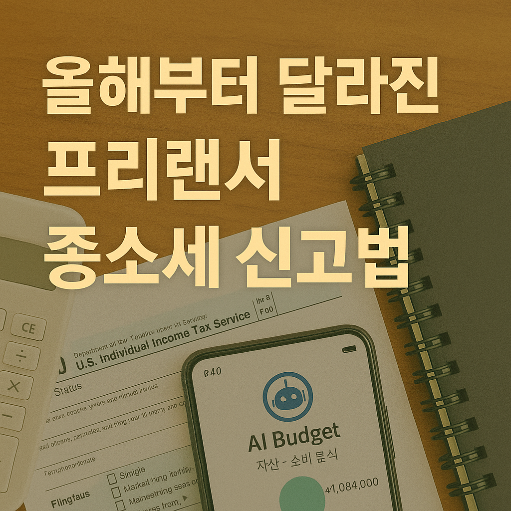 올해부터 달라진 프리랜서 종소세 신고법