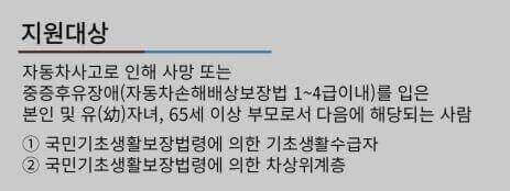 자동차사고 피해지원 대상 및 신청방법