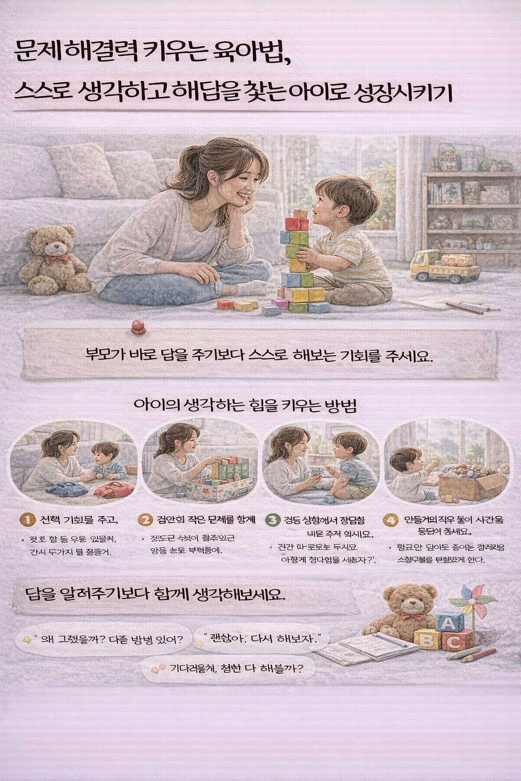 문제 해결력 키우는 육아법, 스스로 생각하고 해답을 찾는 아이로 성장시키기