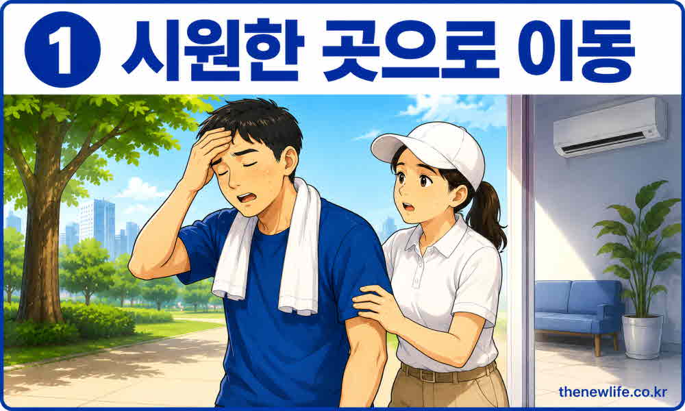 일사병 응급 처치 시원한 장소 이동