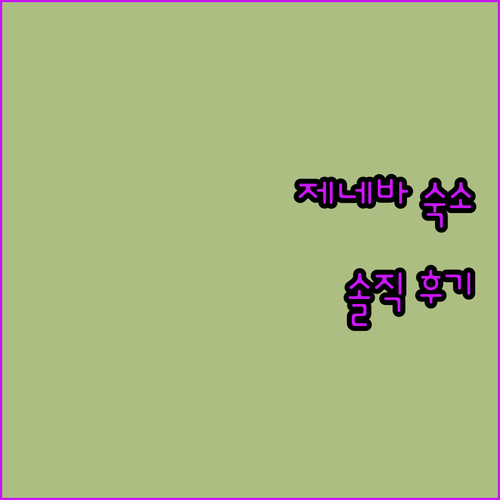 제네바 공항 근처 호텔 어디가 좋을까