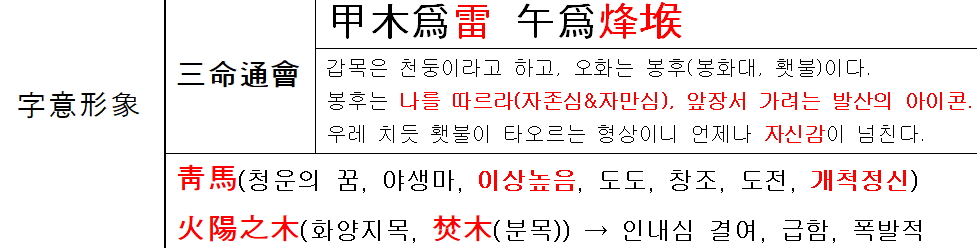 갑오일주 자의형상