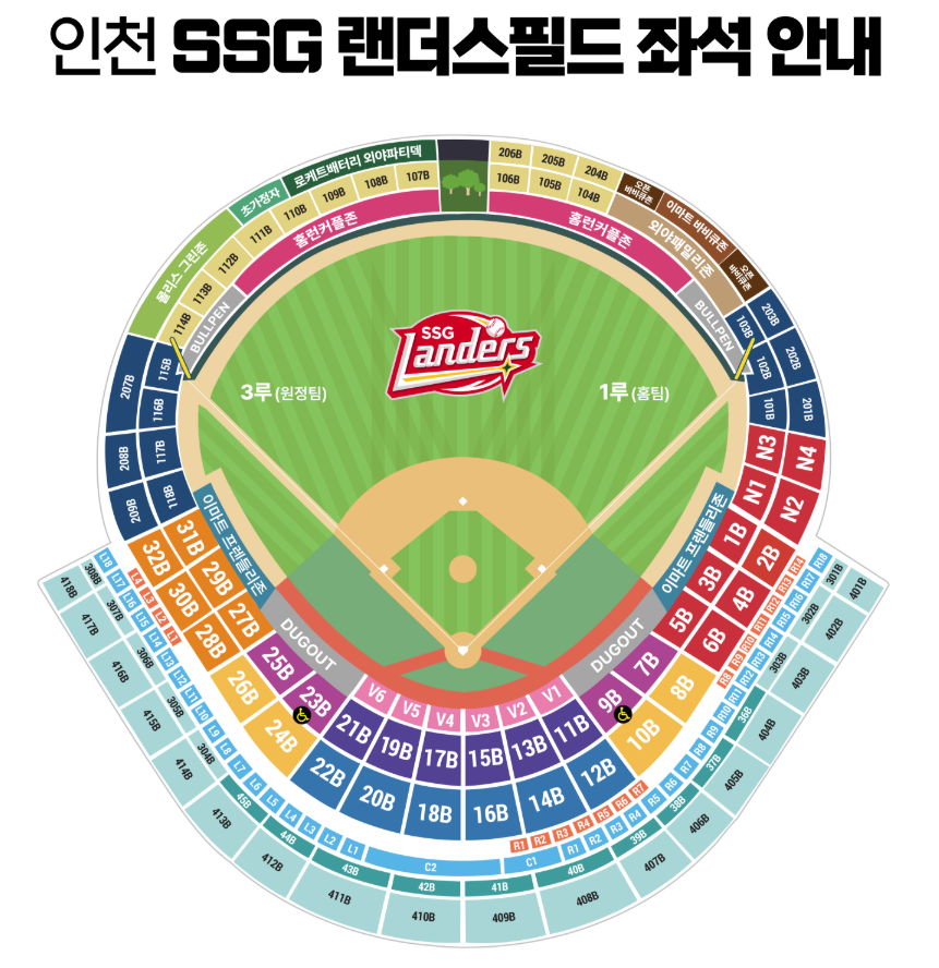 SSG 랜더스 홈구장 좌석배치도