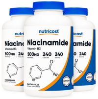 뉴트리코스트 나이아신아마이드 비타민 B3 캡슐 500mg, 240정, 3개