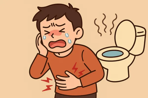 장염 초기 증상 확인하는 일러스트