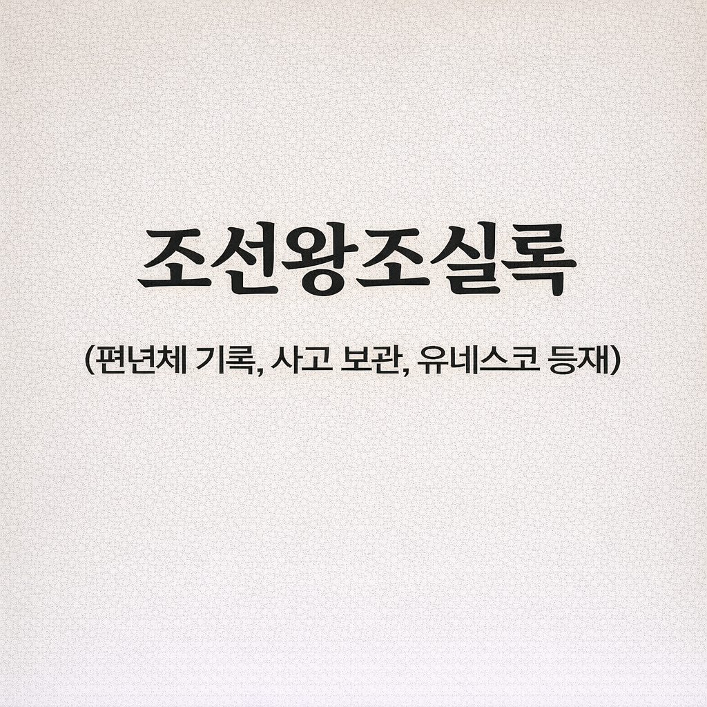 조선왕조실록 (편년체 기록, 사고 보관, 유네스코 등재)
