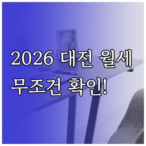 대전 청년월세지원 2026년 자격 자..