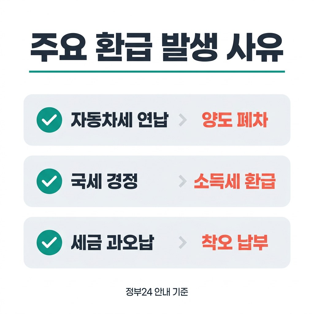 지방세 환급금 신청 방법 주요 환급 발생 사유