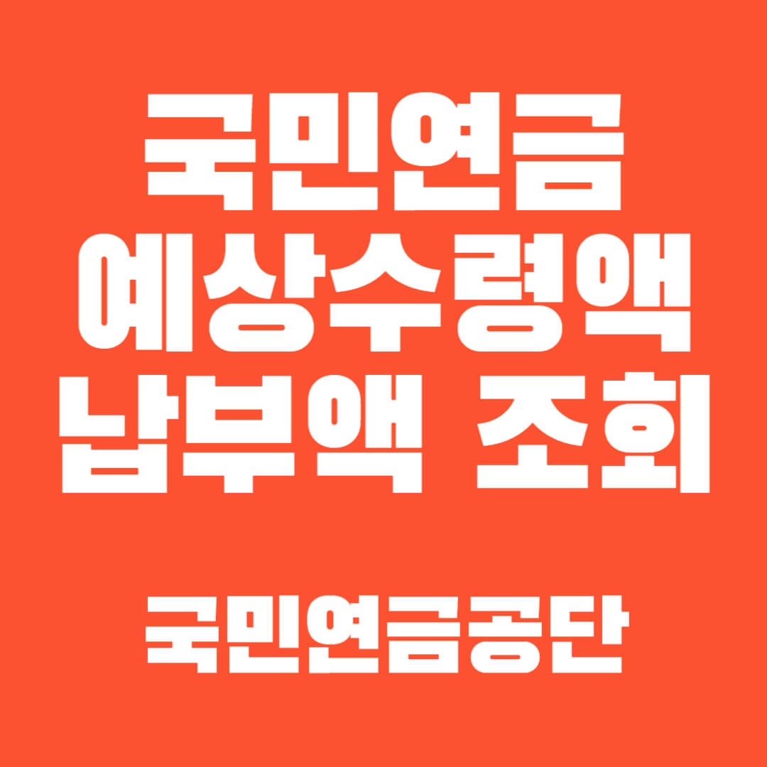 국민연금 예상수령액 납부액 조회 방법