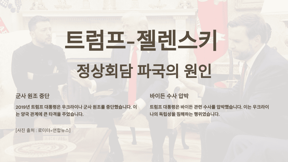 트럼프와 젤렌스키 정상회담 파국의 원인