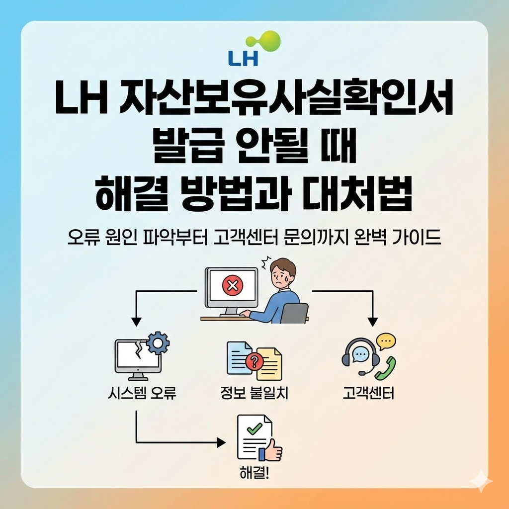 LH 자산보유사실확인서 발급 안될 때 해결 방법