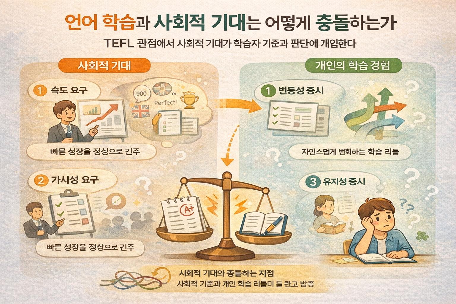 언어 학습과 사회적 기대는 어떻게 충돌하는가