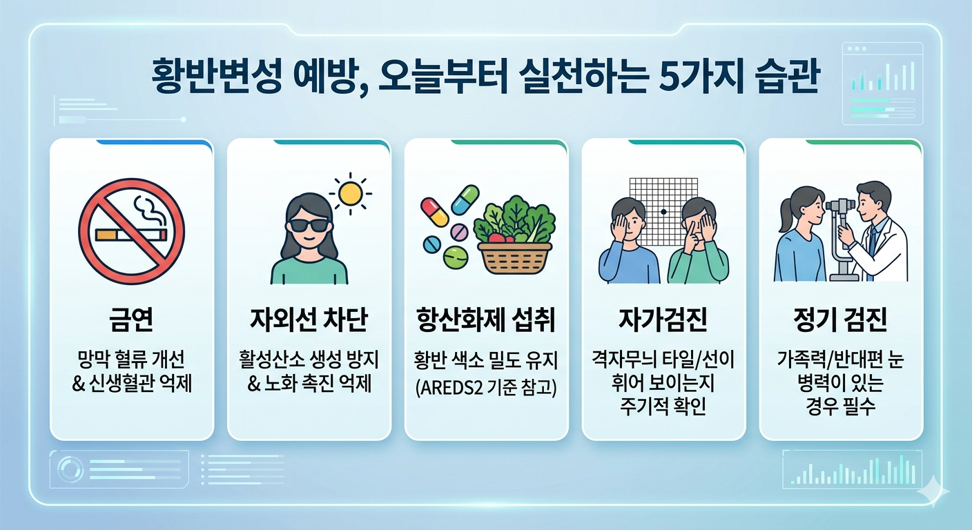 황반변성(자가검진, 습성위험, 예방관리)