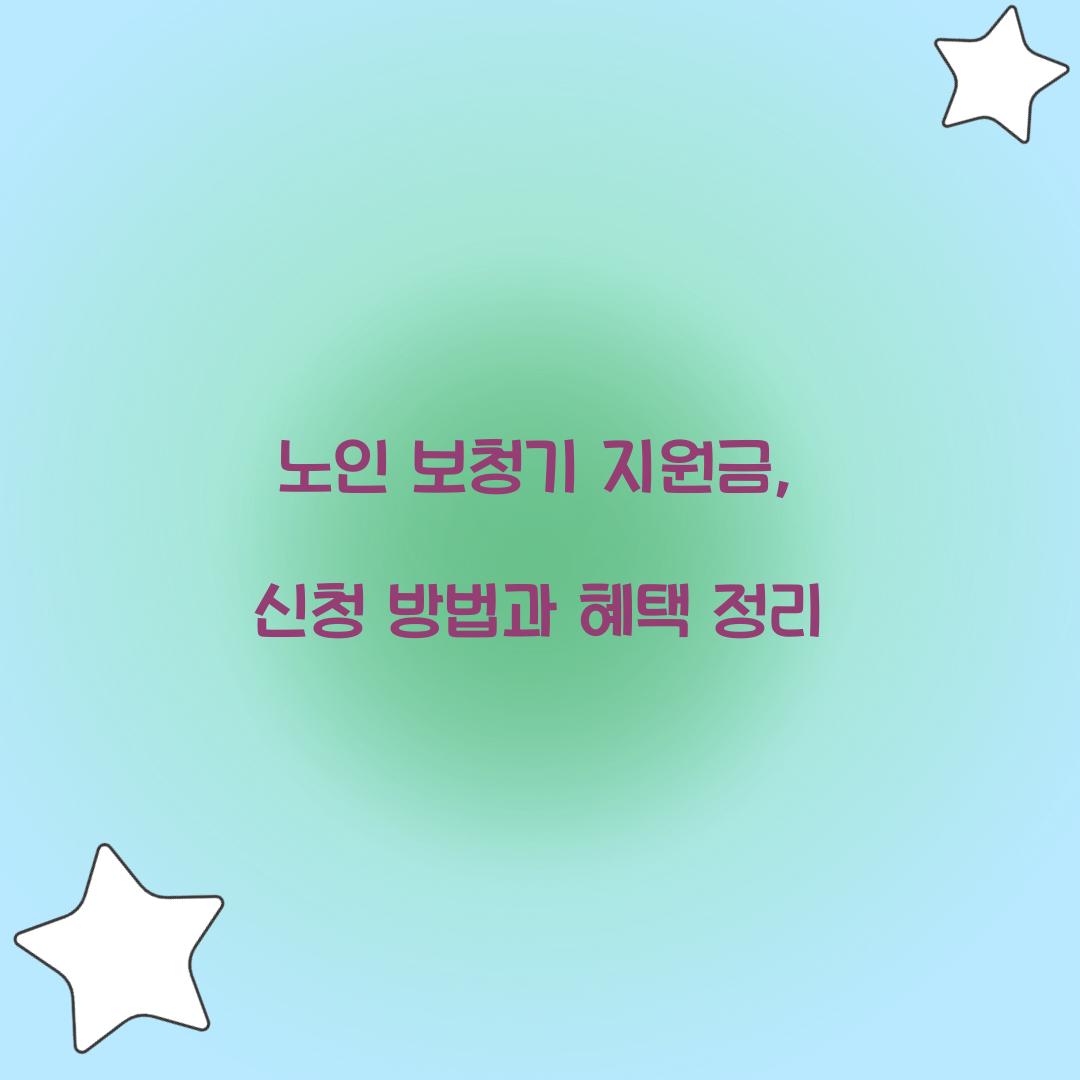노인 보청기 지원금