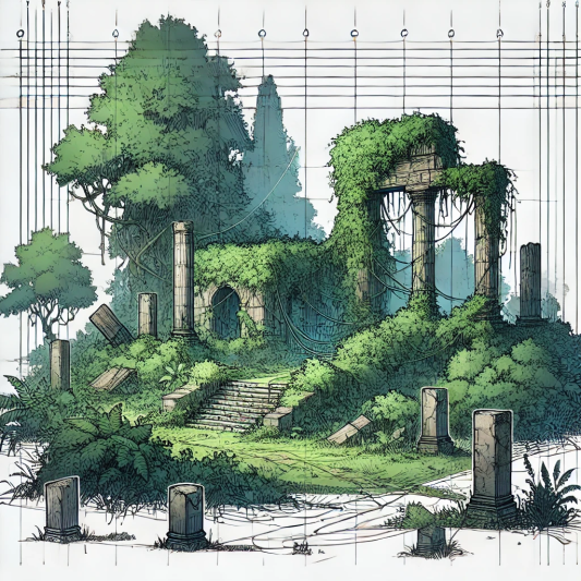 콘셉트 아트 유적배경 가이드라인 [출처:openAI]