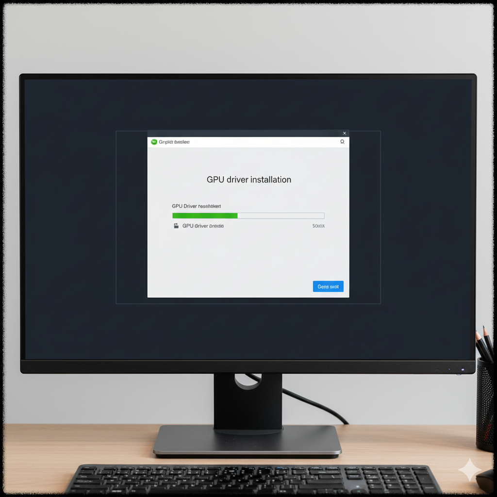 그래픽 드라이버 설치 창의 진행률 표시줄