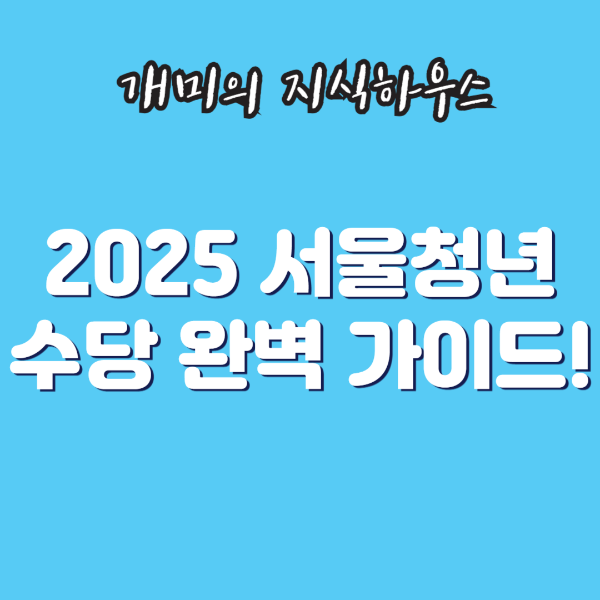서울 청년수당 완벽가이드