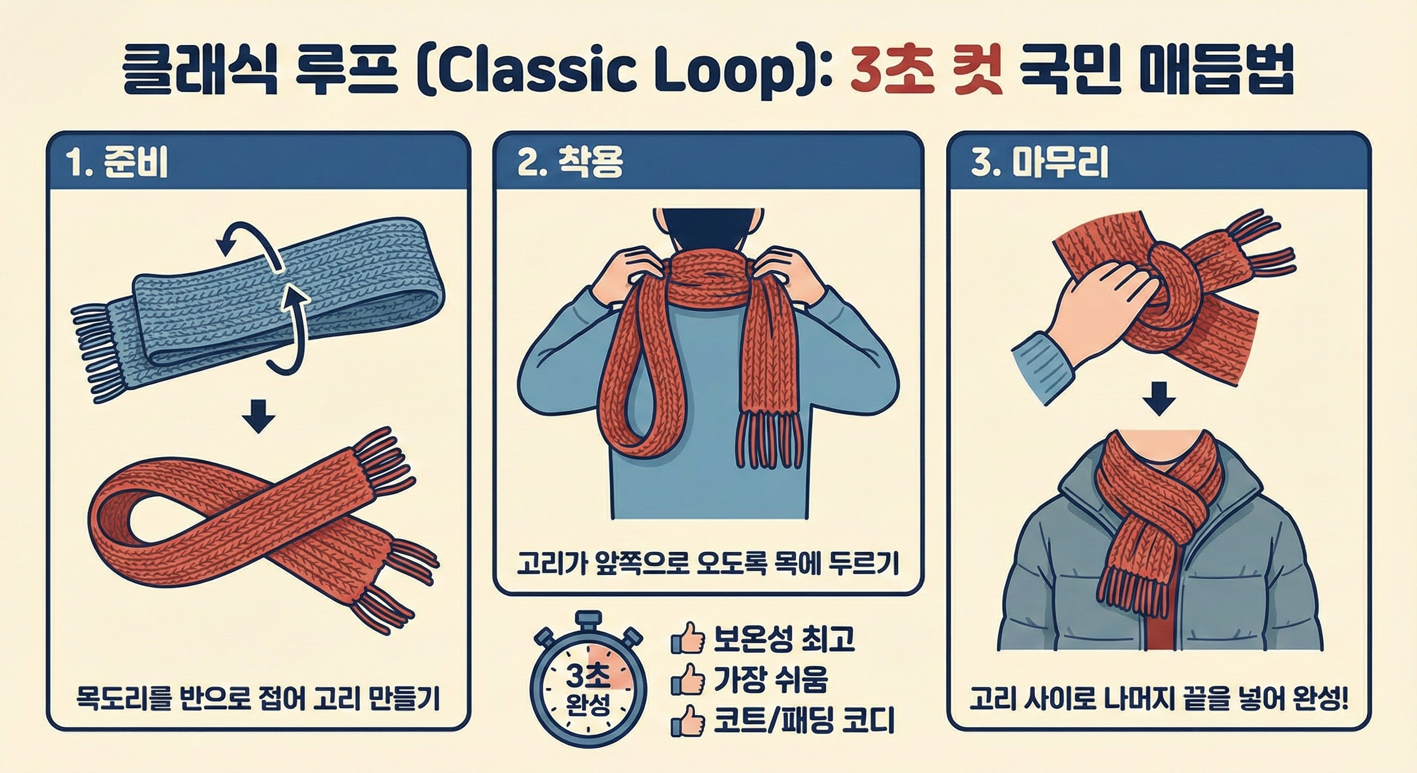 클래식 루프 (Classic Loop) &ndash; 국민 매듭법