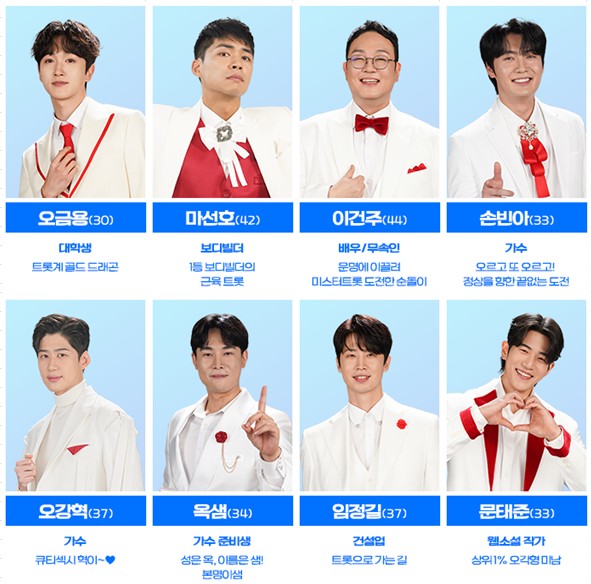 미스터트롯3 참가자/출연자/출연진 오금용, 마선호, 이건주, 손빈아, 오강혁, 옥샘, 임정길, 문태준