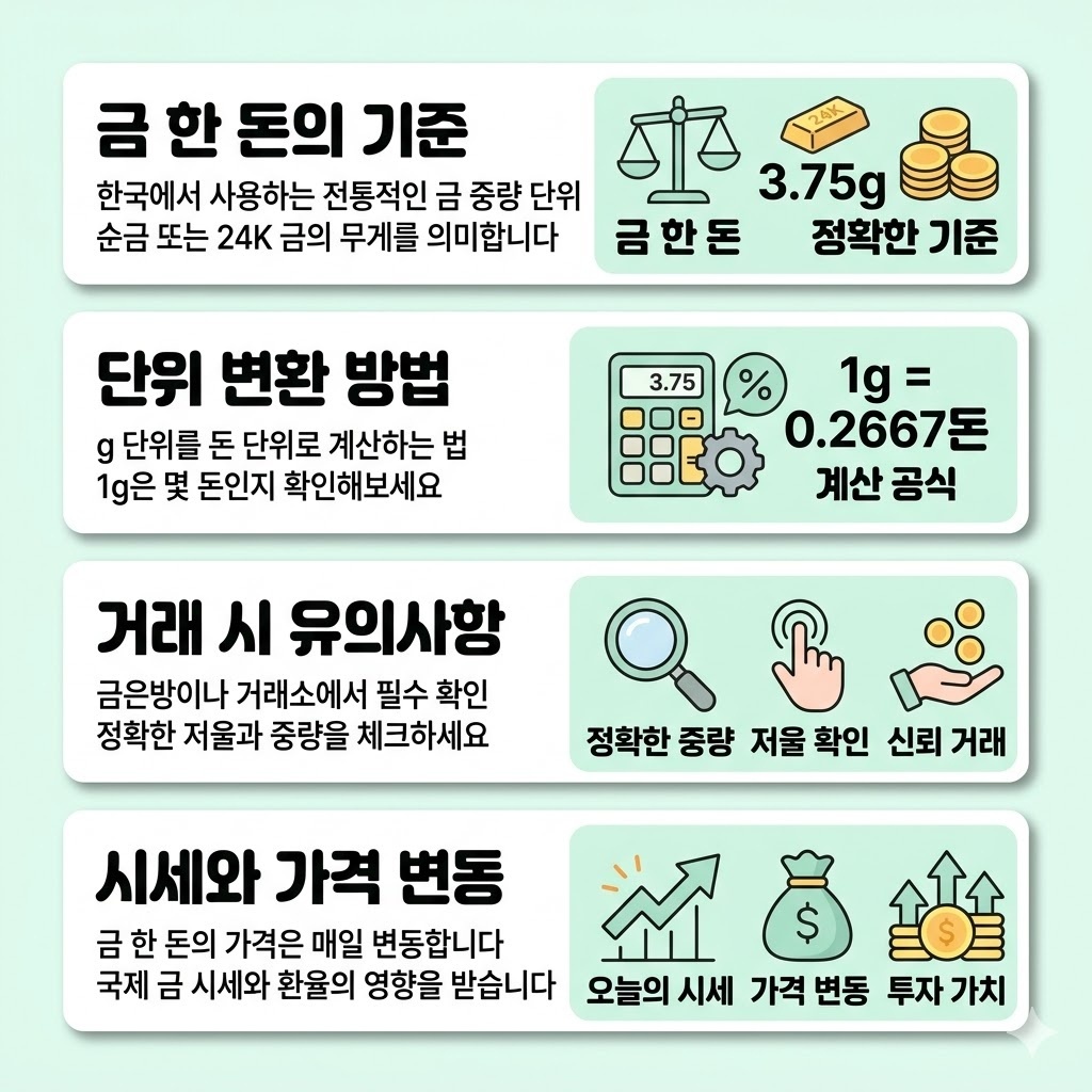 금한돈은몇g 헷갈리는 이유와 금 1돈 무게 계산 기준