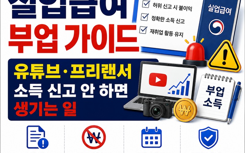 2026 실업급여 부업 가이드: 알바 소득 신고 기준과 감액 계산법 정리
