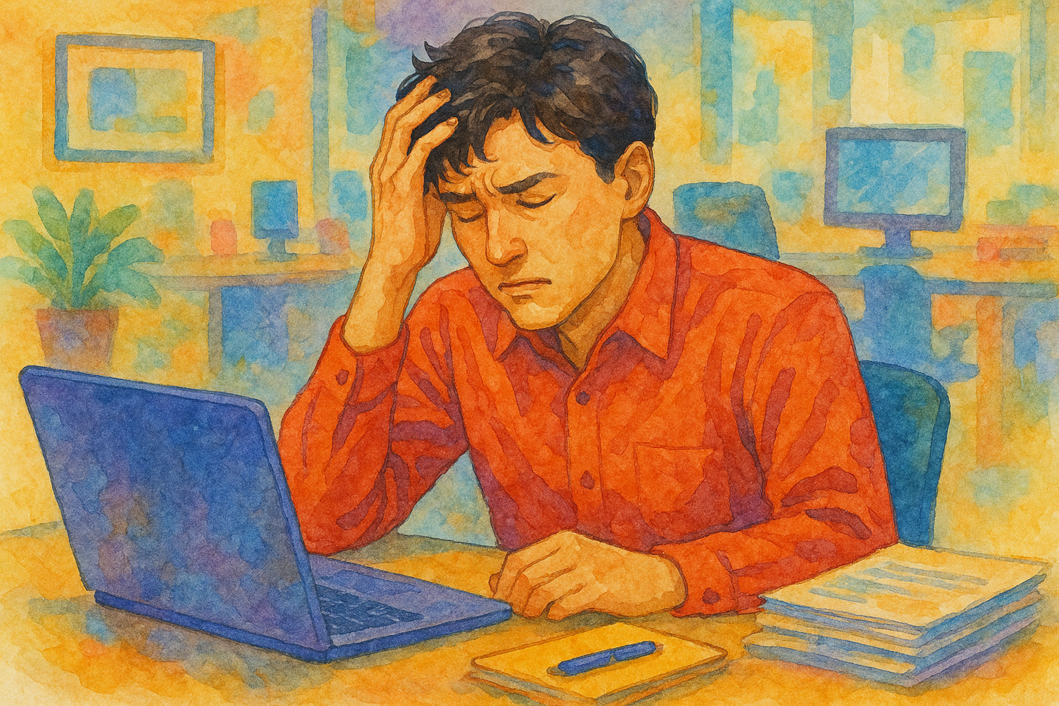 스트레스를 받는 직장인