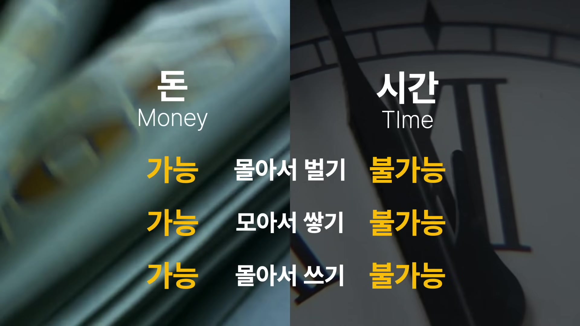 돈 vs 시간
