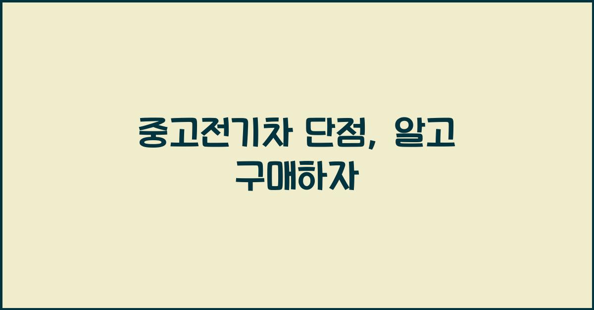 중고전기차 단점