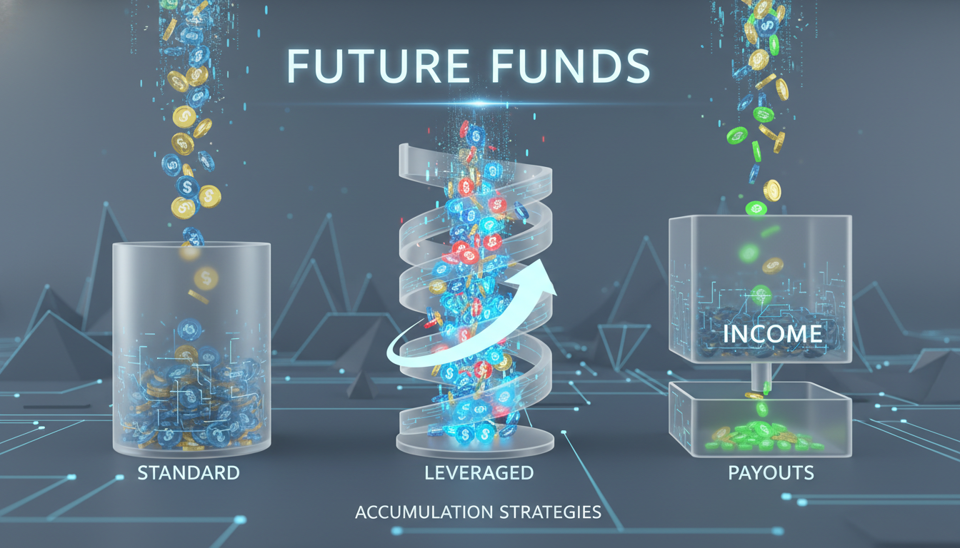 다양한 투자 성향에 맞춘 3가지 미국 주식 ETF를 비교하는 시각화 그래픽
