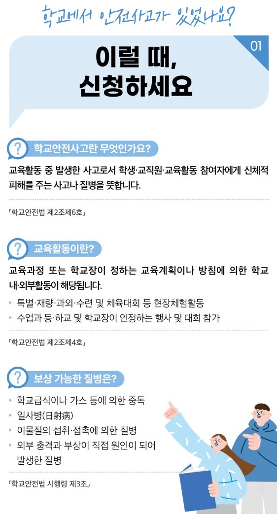 학교에서 다쳤을때 보상금