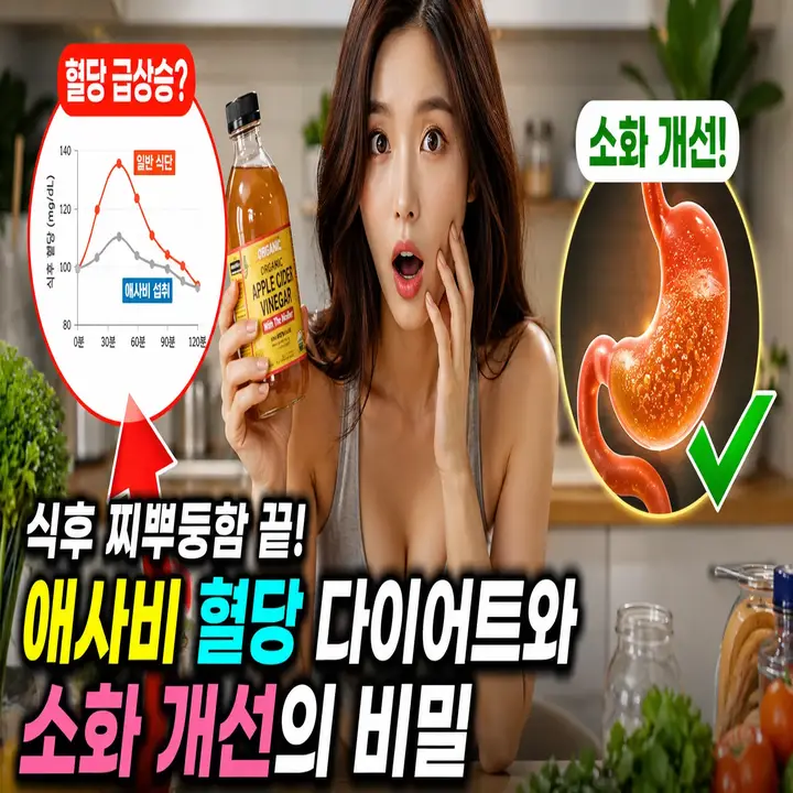 식후 찌뿌둥함 끝! 애사비 혈당 다이어트와 소화 개선의 비밀