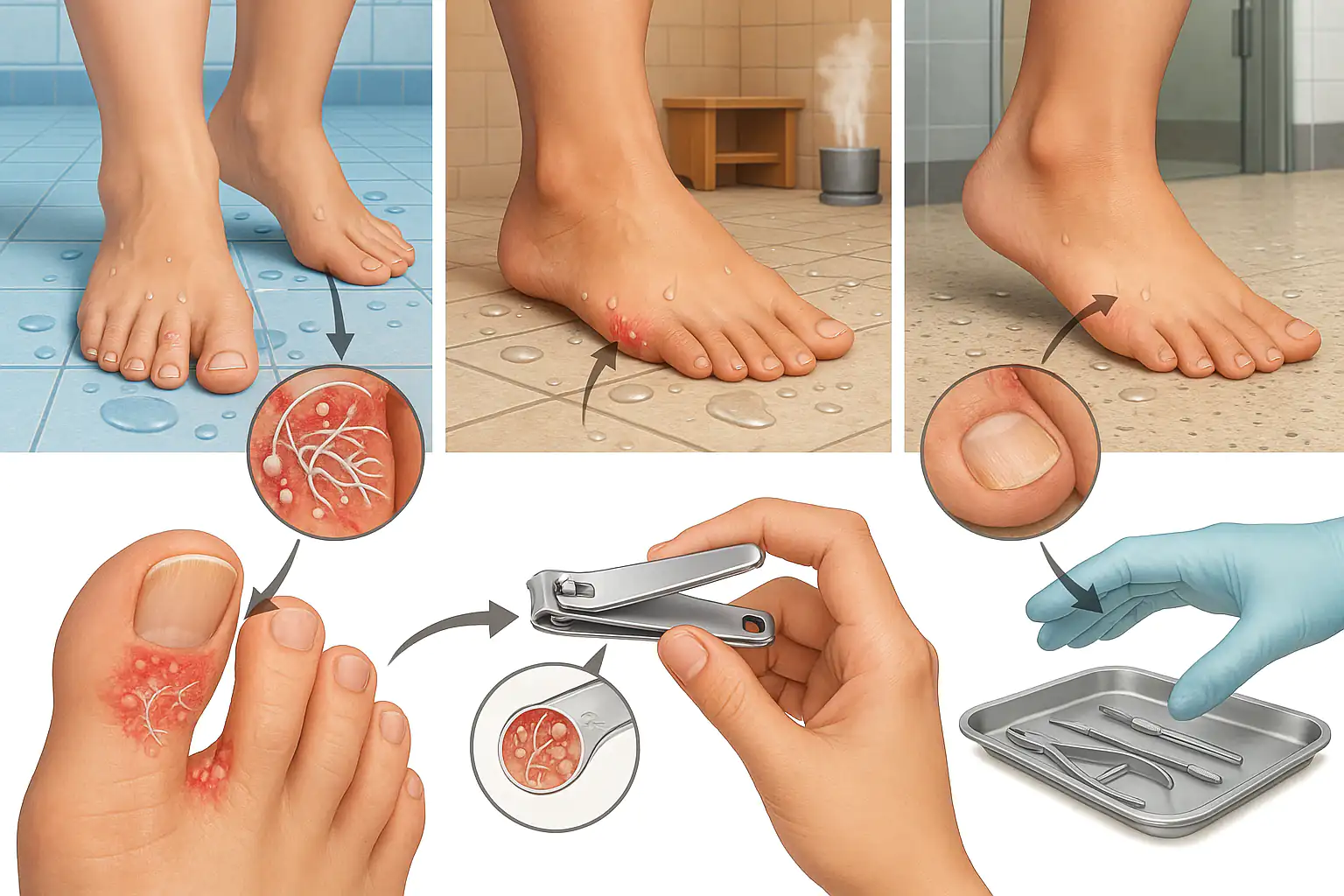 발가락 무좀 감염 경로, 발톱 무좀 감염 경로