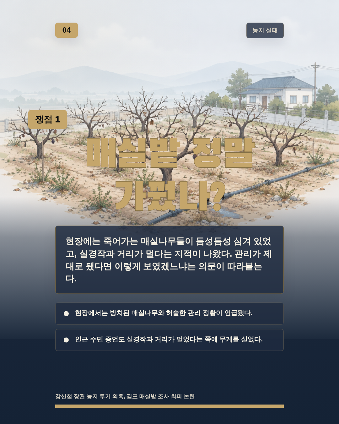 매실밭 정말 가꿨나?