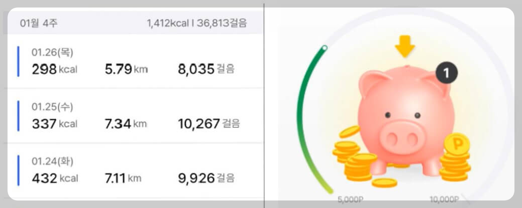 걷음수 포인트 적립