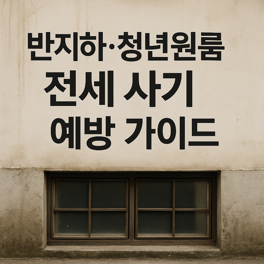 반지하·청년원룸 전세 사기 예방 가이드