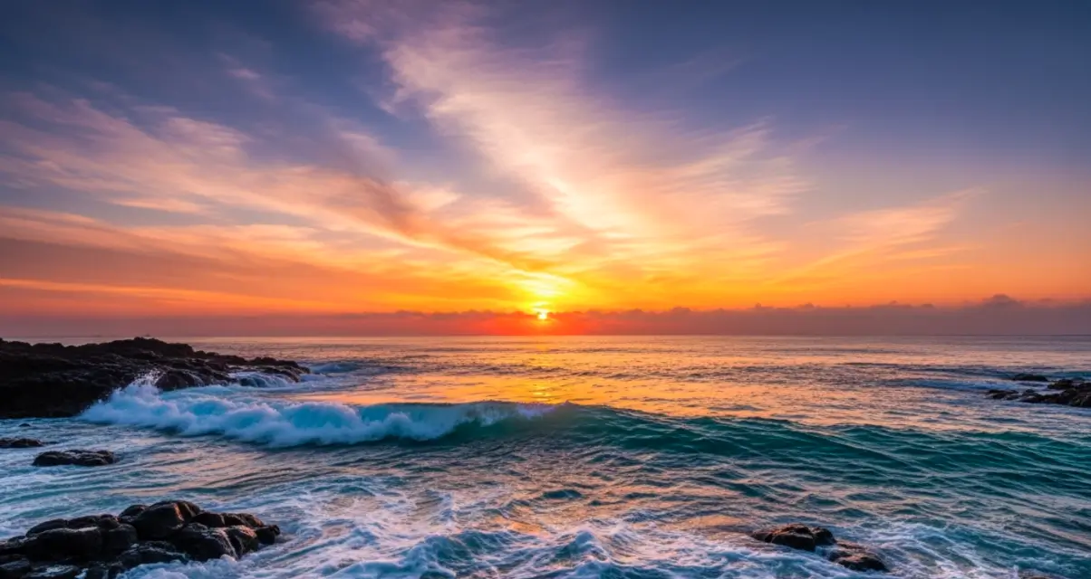 제주 바닷가 해돋이