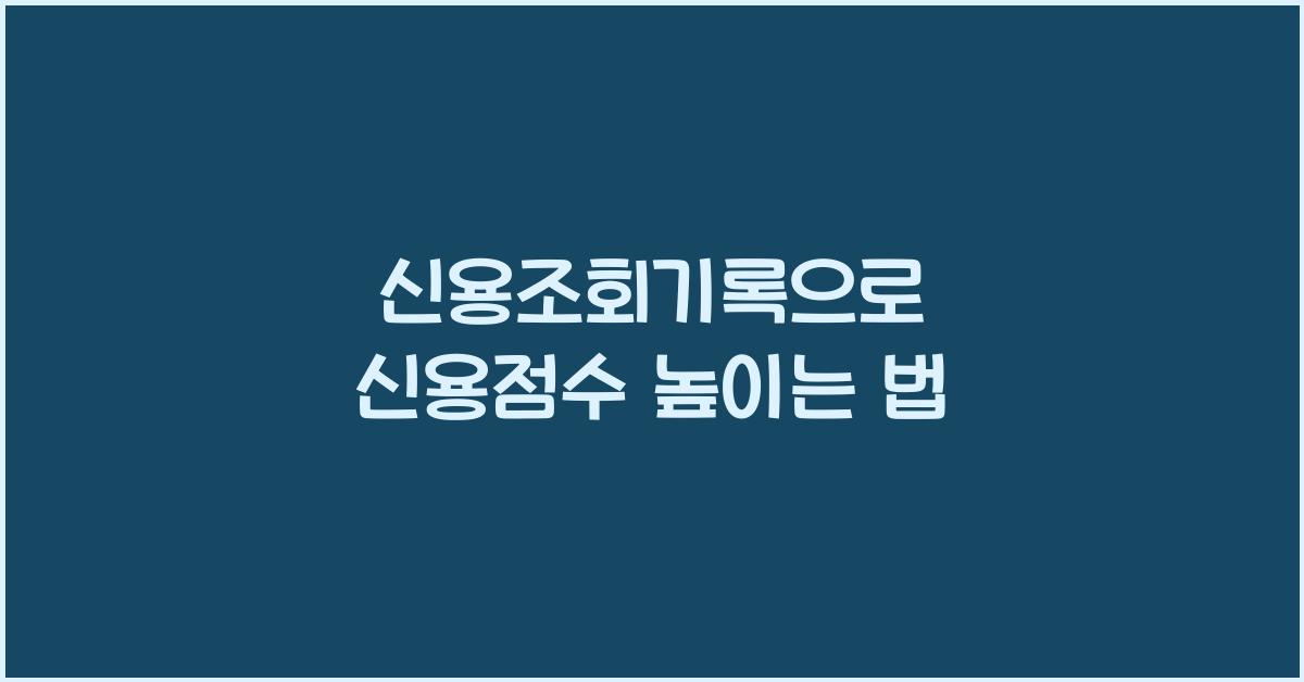 신용조회기록